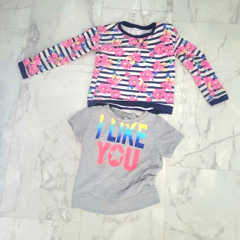 2 pc sweater set short and long sleeve multicolor.